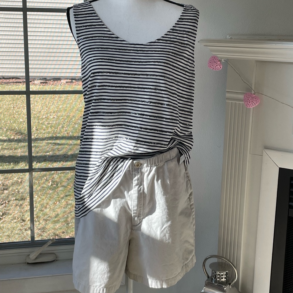 J.Crew Striped Tank with sparkles